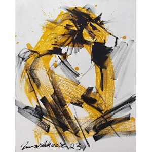 Mashkoor Raza, 14 x 18 Inch, Oil on Canvas, Horse Painting, AC-MR-674
